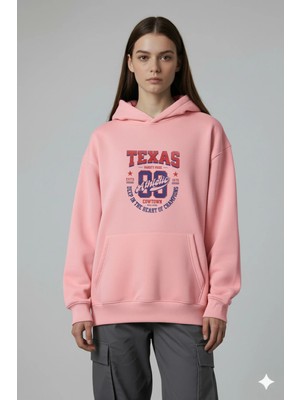 Lorvex Texas Ön Baskı Oversize Pamuklu Unisex Sweatshirt