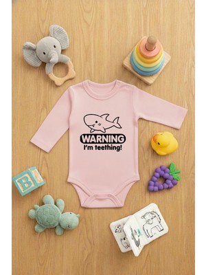 Lorvex Bebek Zıbın Çıtçıtlı Baskılı Sevimli Body I'm Teething Baskılı