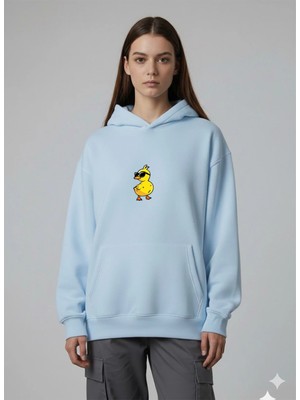 Lorvex Havalı Ördek Baskı Oversize Unisex Sweatshirt
