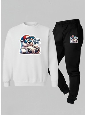 Lorvex Çocuk Bisiklet Yaka Takım Sweatshirt-Eşofman Ably Cool Baskılı 3 Iplik Şardonlu