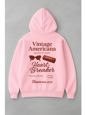 Lorvex Vintage Americana Dijital Baskı Oversize Kadın Sweatshirt