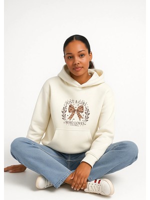 Lorvex Oversize Who Loves Football Baskı Unisex Kapüşonlu Sweatshirt