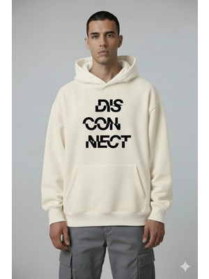 Lorvex Disconnect Ön Baskı Oversize Unisex Sweatshirt