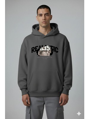 Lorvex Realistic Ön Baskı Oversize Unisex Sweatshirt