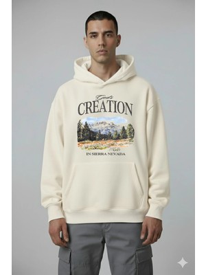 Lorvex God's Creation Ön Baskı Oversize Unisex Sweatshirt