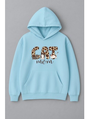 Lorvex Cat Mom Baskı Oversize Sweatshirt