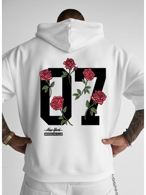 Lorvex Oversize Baskılı Sweatshirt Kapüşonlu %100 Pamuklu 07 Baskılı