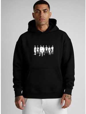 Lorvex Baskılı Sweatshirt Oversize Unısex Kapüşonlu %100 Pamuklu Dechets Baskılı