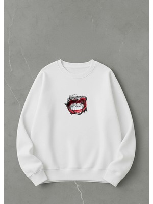 Lorvex Unısex Oversize Bisiklet Yaka Sweatshirt Kuningan Baskılı