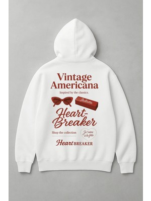 Lorvex Vintage Americana Dijital Baskı Oversize Kadın Sweatshirt