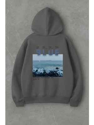 Lorvex Blue Baskı Oversize Sweatshirt