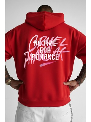 Lorvex Kapüşonlu Hoodie Oversize Unısex %100 Pamuklu No Tıme Arka Baskılı