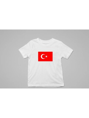 Lorvex Çocuk Tişört Unisex 29 Ekim Cumhuriyet Bayramı Temalı Oversize Tişört – Bayrak Baskılı