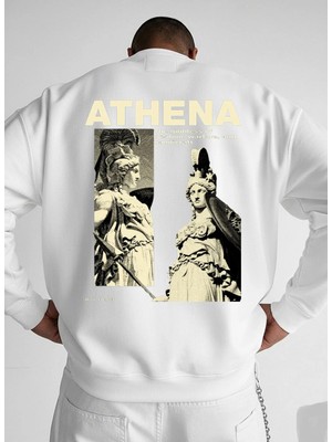 Lorvex Unisex Oversize Bisiklet Yaka Sweatshirt Athena Baskılı