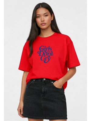 Lorvex Oversize T-Shirt Dont Cry Baskılı %100 Pamuklu Kadın Tişört