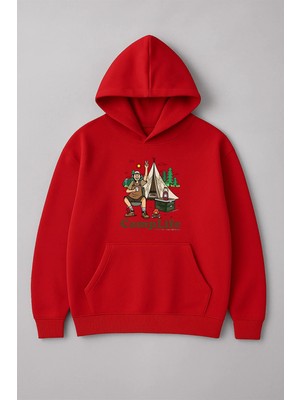 Lorvex Camp Life Ön Baskı Oversize Unisex Pamuklu Sweatshirt