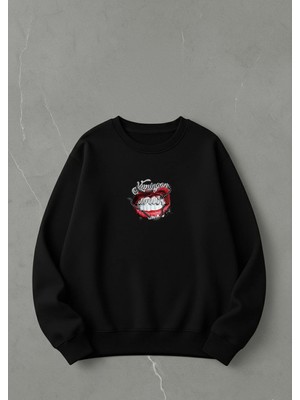Lorvex Unısex Oversize Bisiklet Yaka Sweatshirt Kuningan Baskılı