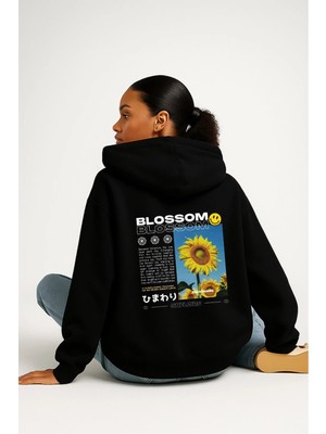 Lorvex Oversize Blossem Baskı Unisex Kapüşonlu Sweatshirt