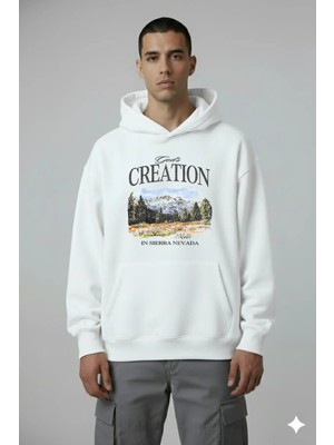 Lorvex God's Creation Ön Baskı Oversize Unisex Sweatshirt