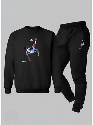 Lorvex Erkek Çocuk Sweatshirt-Eşofman Takım Bisiklet Yaka 10 Numara Futbolcu Baskılı 3 Iplik Şardonlu