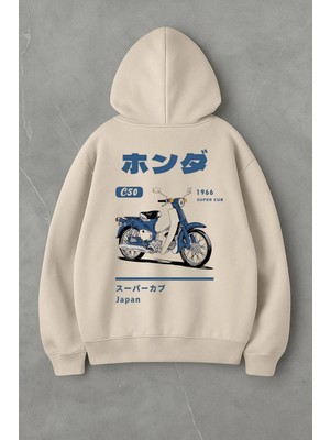 Lorvex Mavi Motor Baskı Oversize Unisex Sweatshirt