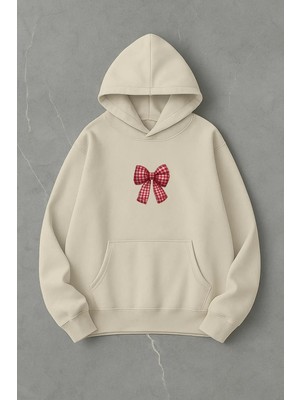 Lorvex Kırmızı Kurdele Baskı Oversize Sweatshirt