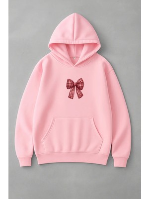 Lorvex Kırmızı Kurdele Baskı Oversize Sweatshirt