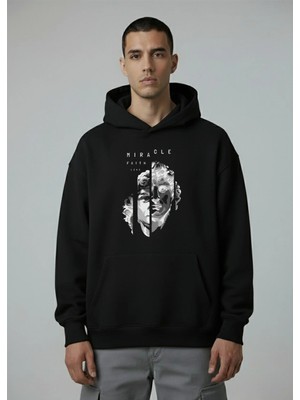 Lorvex Miracle Faith Ön Baskı Oversize Unisex Pamuklu Sweatshirt