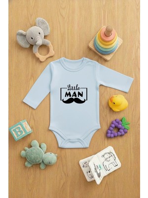 Lorvex Bebek Zıbın Çıtçıtlı Baskılı Sevimli Body Little Man Baskılı