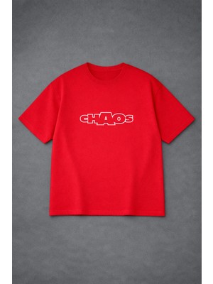 Lorvex T-Shirt Unısex Oversize Rahat Kalıp Chaoss Baskılı Premium Tişört