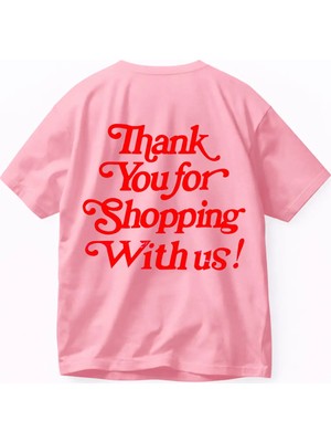 Lorvex Rahat Kalıp T-Shirt Oversize Unısex Thank You Baskılı %100 Pamuklu