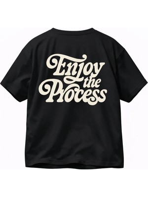 Lorvex T-Shirt (Unısex) Enjoy Baskılı Oversize %100 Pamuklu Tişört
