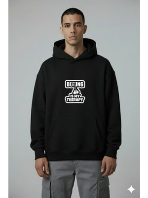 Lorvex Boxing Is My Therapy Baskı Oversize Erkek Sweatshirt
