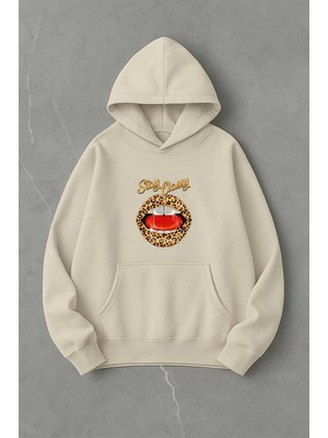 Lorvex Stay Classy Ön Baskı Oversize Unisex Kapüşonlu Sweatshirt
