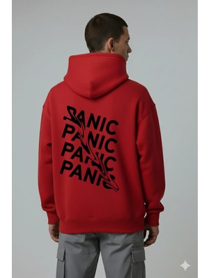 Lorvex Panic Arka Dijital Baskı Oversize Unisex Pamuklu Sweatshirt