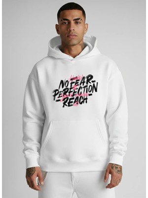 Lorvex Sweatshirt Erkek Oversize Kapüşonlu %100 Pamuklu No Fear Baskılı