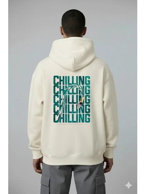 Lorvex Chilling Sırt Baskı Oversize Unisex Sweatshirt