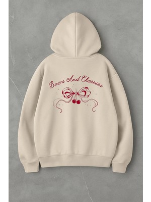 Lorvex Bours And Cherries Baskı Oversize Kadın Sweatshirt