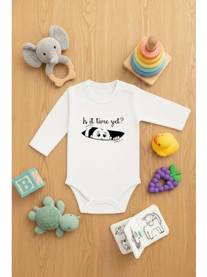 Lorvex Zıbın (Çıtçıtlı) Bebek Sevimli Body Time Yet Baskılı