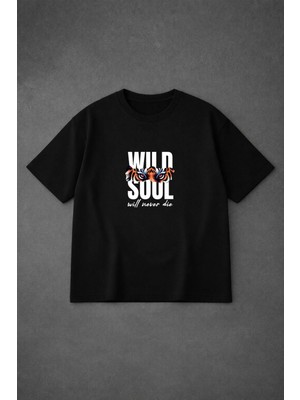 Lorvex Erkek T-Shirt Oversize Rahat Kalıp Wild Soul Baskılı Premium T-Shirt