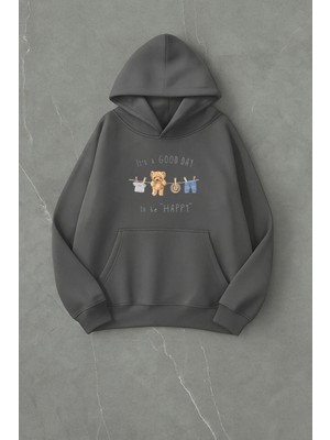 Lorvex Good Day To Be Happy Baskı Oversize Sweatshirt