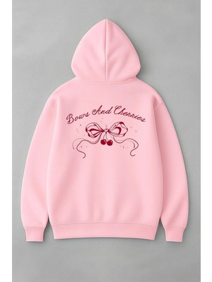 Lorvex Bours And Cherries Baskı Oversize Kadın Sweatshirt