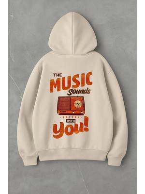Lorvex The Music Sounds Baskı Oversize Sweatshirt
