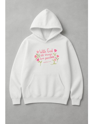 Lorvex With God Ön Baskı Oversize Pamuklu Sweatshirt