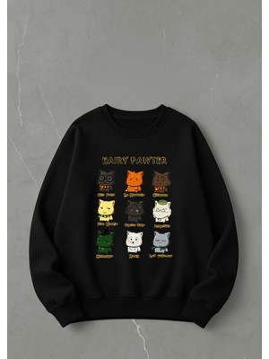 Lorvex Oversize Unisex Pamuklu Bisiklet Yaka Sweatshirt – Haıry Pawter Baskı
