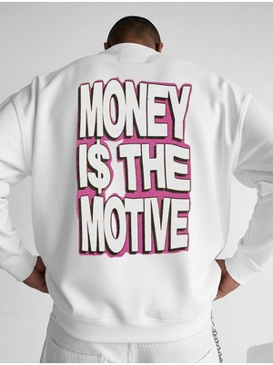 Lorvex Bisiklet Yaka Unısex Oversize Sweatshirt Money Is The Motive Baskılı