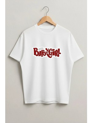 Lorvex Babygirl Baskılı Oversize Pamuklu Kadın Tshirt-Tişört