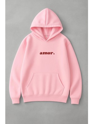 Lorvex Amor Ön Baskı Oversize Pamuklu Kadın Sweatshirt