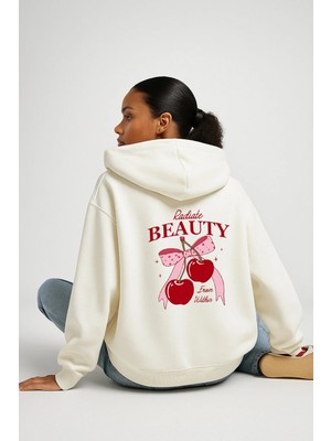 Lorvex Oversize Unisex Kapüşonlu Sweatshirt Radiate Beauty Baskı