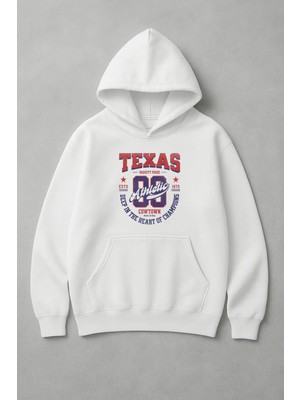 Lorvex Texas Ön Baskı Oversize Pamuklu Unisex Sweatshirt